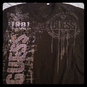 Guess SPELLOUT Embroidered Slim Fit MEDIUM Black